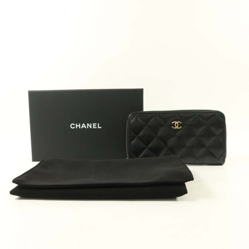 CHANEL 牛皮皮革Zipper Wallet錢包-9