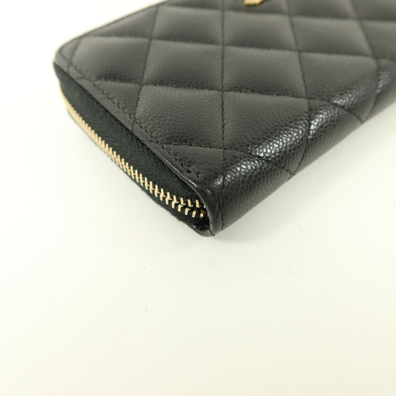 CHANEL 牛皮皮革Zipper Wallet錢包-12