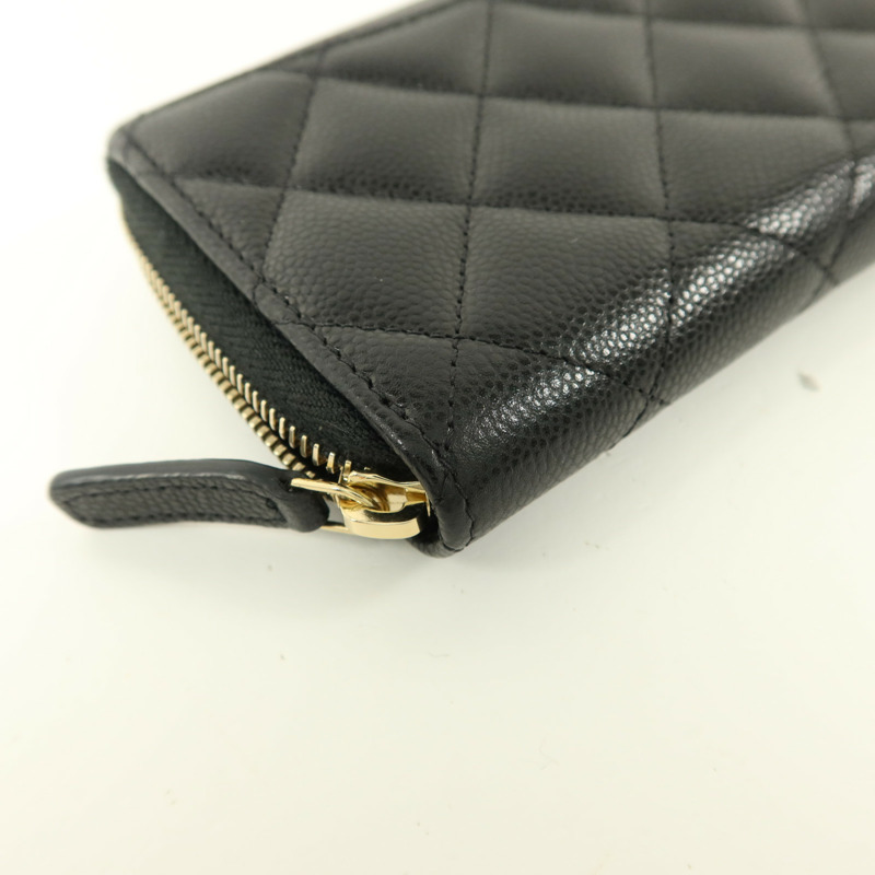CHANEL 牛皮皮革Zipper Wallet錢包-14