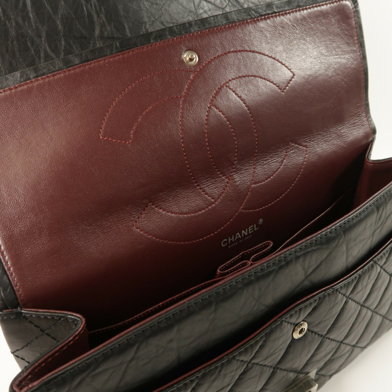 CHANEL 牛皮皮革2.55 Large鏈帶肩背袋-14