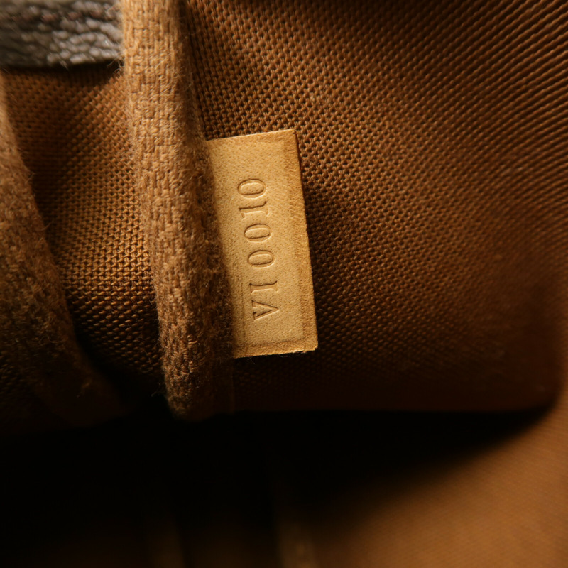 LOUIS VUITTON Monogram Pochette Accessoires金扣手挽袋棕色-13