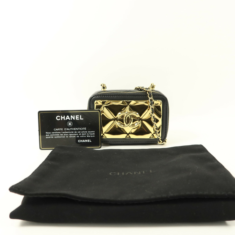 CHANEL 羊皮皮革Clutch with Chain肩背袋-9