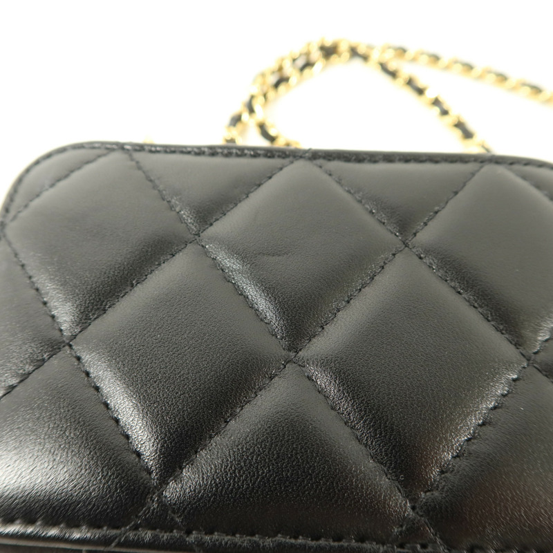 CHANEL 羊皮皮革Clutch with Chain肩背袋-16