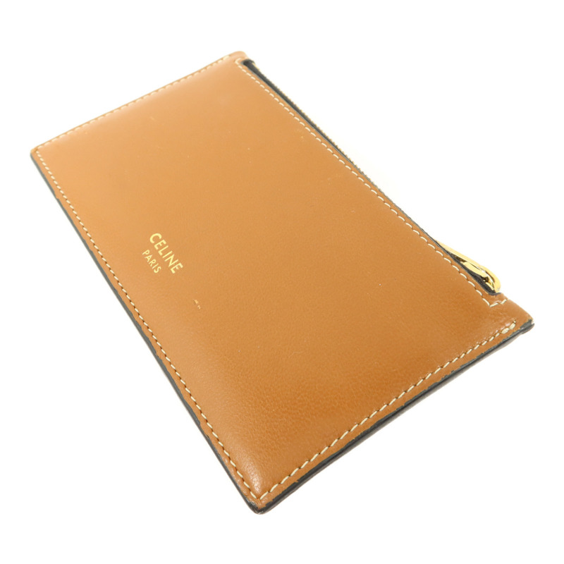 CELINE 塗層帆布/牛皮皮革Zipped Compact Card Holder卡片套-3