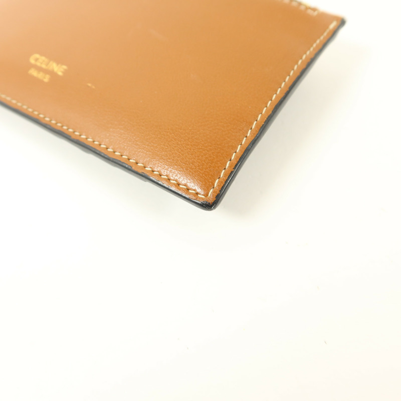 CELINE 塗層帆布/牛皮皮革Zipped Compact Card Holder卡片套-12