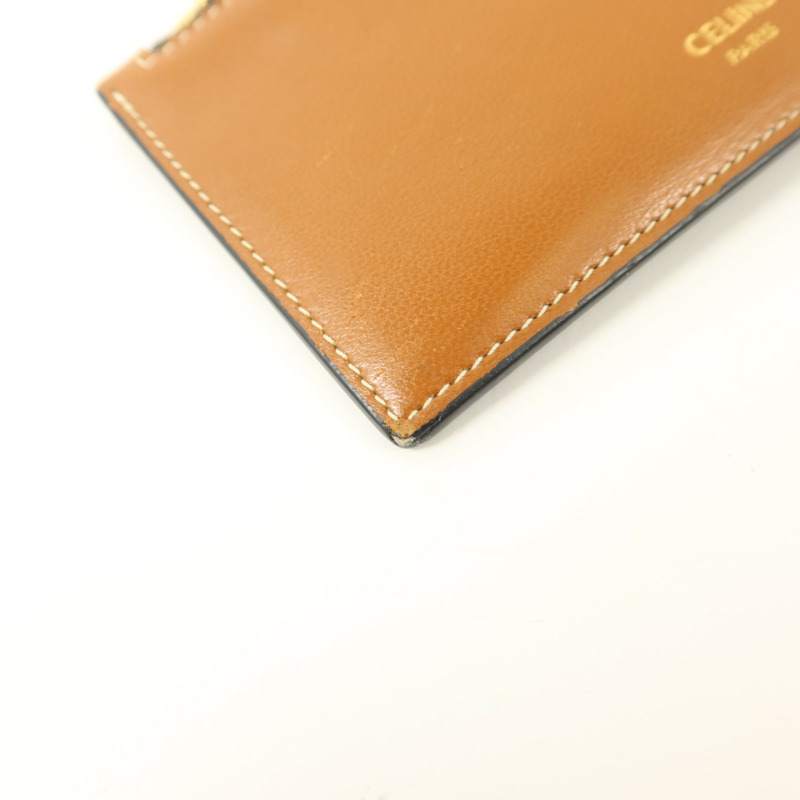 CELINE 塗層帆布/牛皮皮革Zipped Compact Card Holder卡片套-13