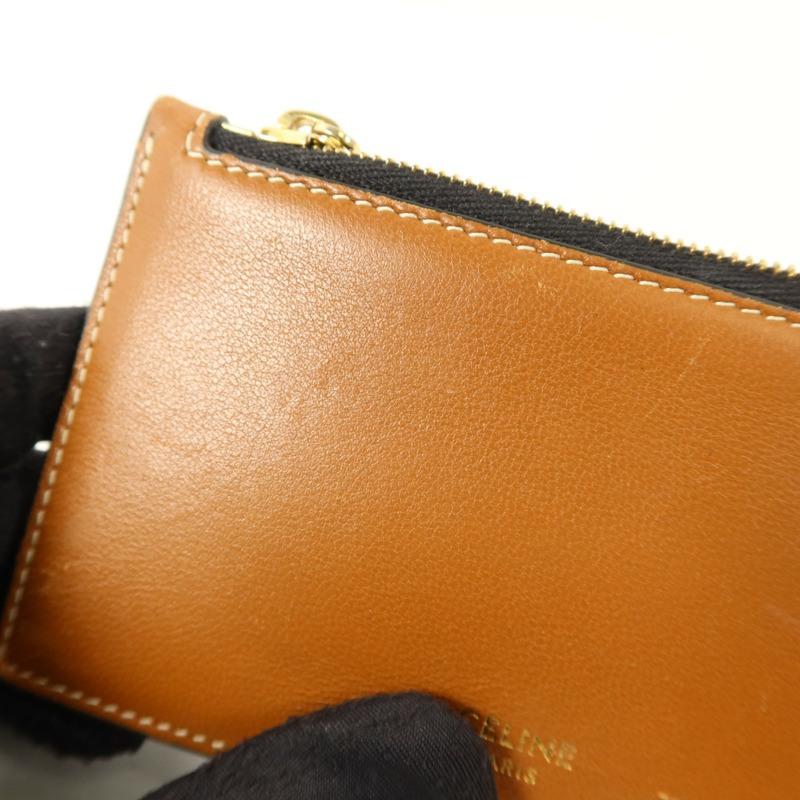 CELINE 塗層帆布/牛皮皮革Zipped Compact Card Holder卡片套-15