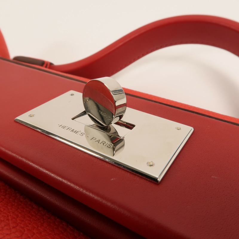 HERMES Togo/Swift皮革24/24 29cm手挽肩背兩用袋Rouge De Coeur-8