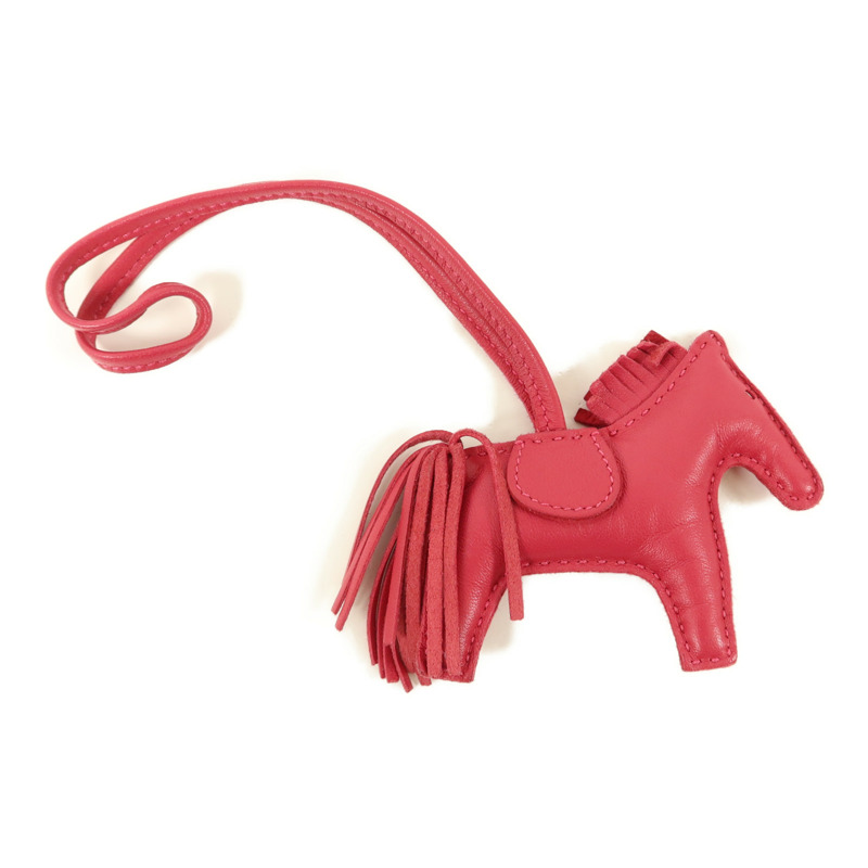 HERMES Milo皮革Rodeo PM掛飾Framboise-1