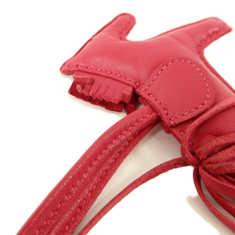 HERMES Milo皮革Rodeo PM掛飾Framboise-3