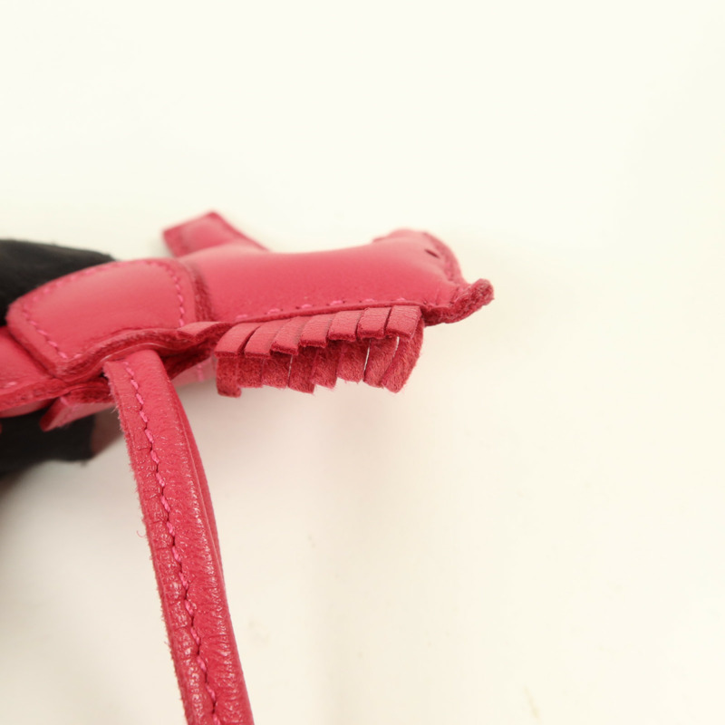 HERMES Milo皮革Rodeo PM掛飾Framboise-8