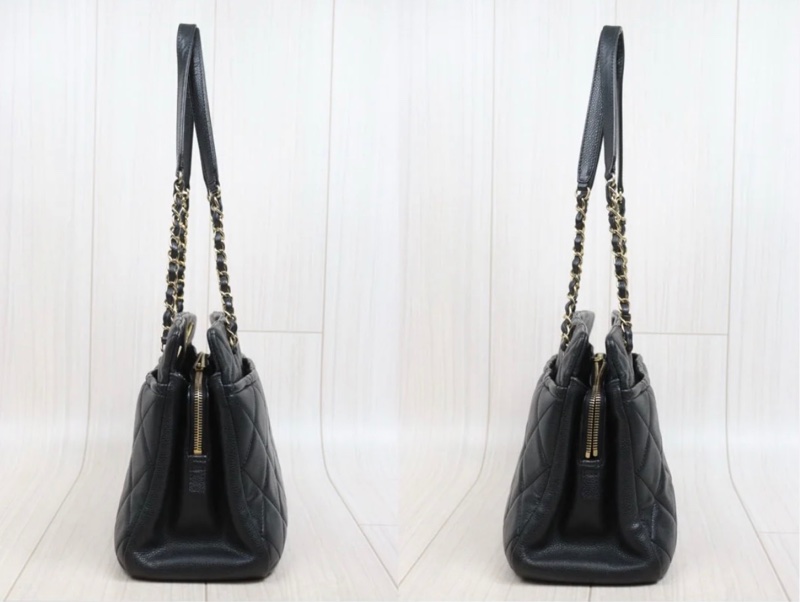 「JL精品代購」9新 Chanel 香奈兒 荔枝牛皮 托特包 拉鏈款-3