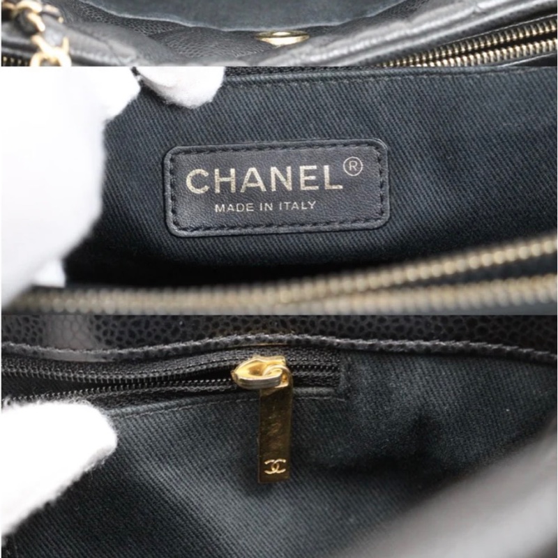 「JL精品代購」9新 Chanel 香奈兒 荔枝牛皮 托特包 拉鏈款-10