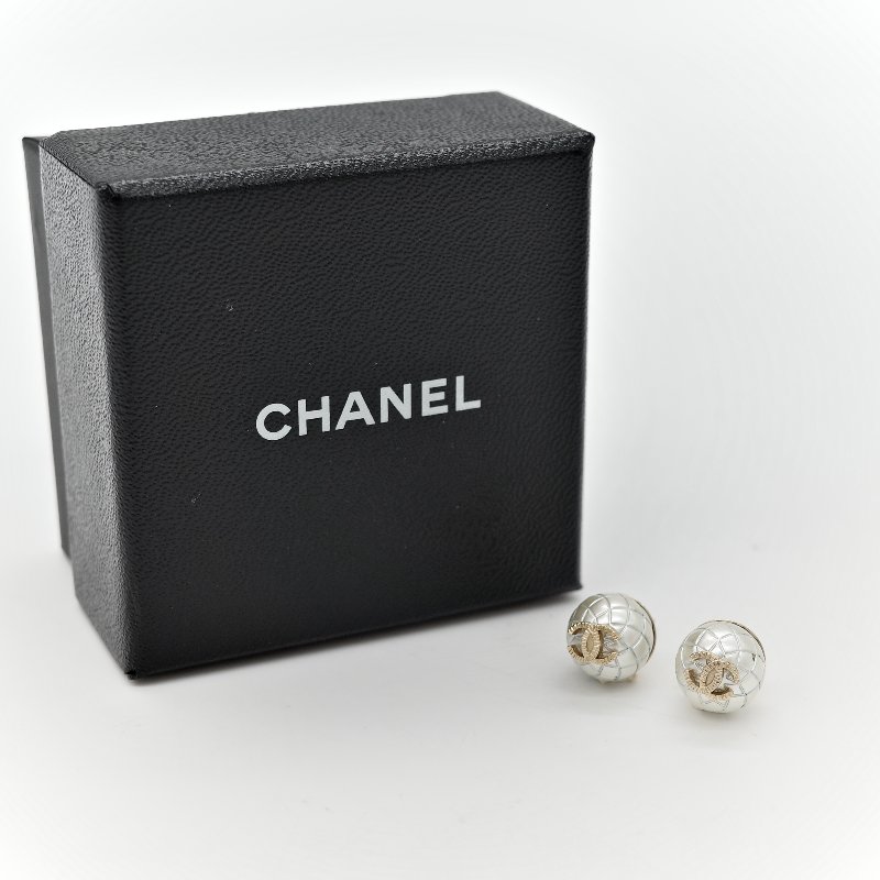 Chanel 香奈兒 CC 珍珠 球型 耳環-4
