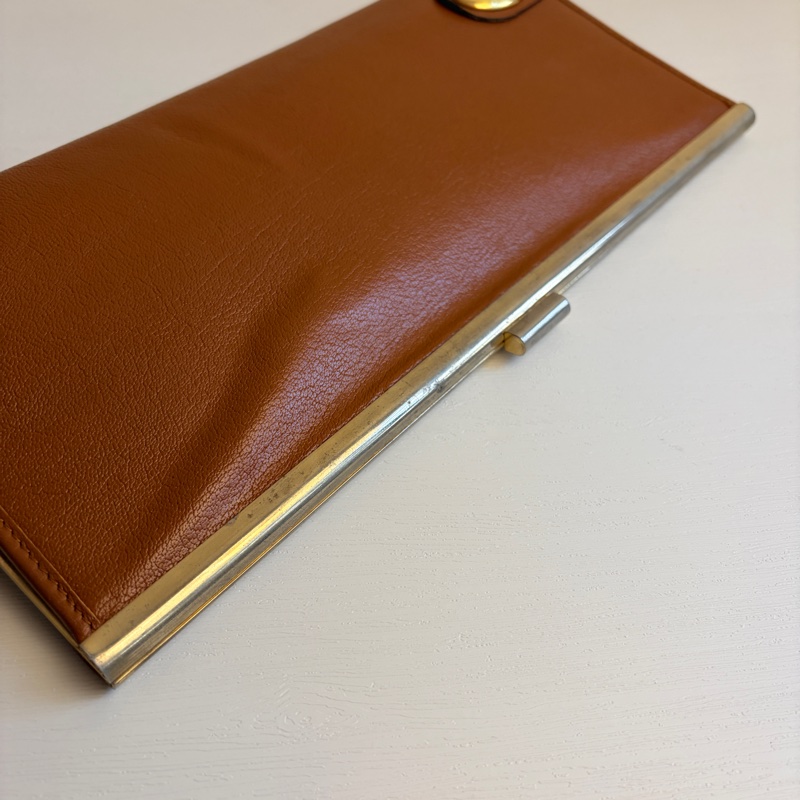 Christian Dior 迪奧真皮棕色手拿包 宴會包 CD logo-10