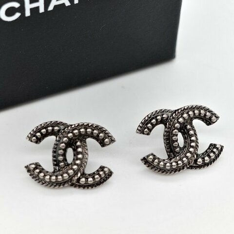 Chanel 香奈兒 CC 復古 立體 耳環