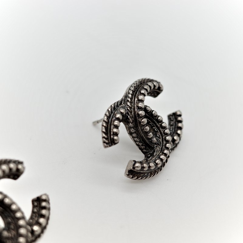 Chanel 香奈兒 CC 復古 立體 耳環-3