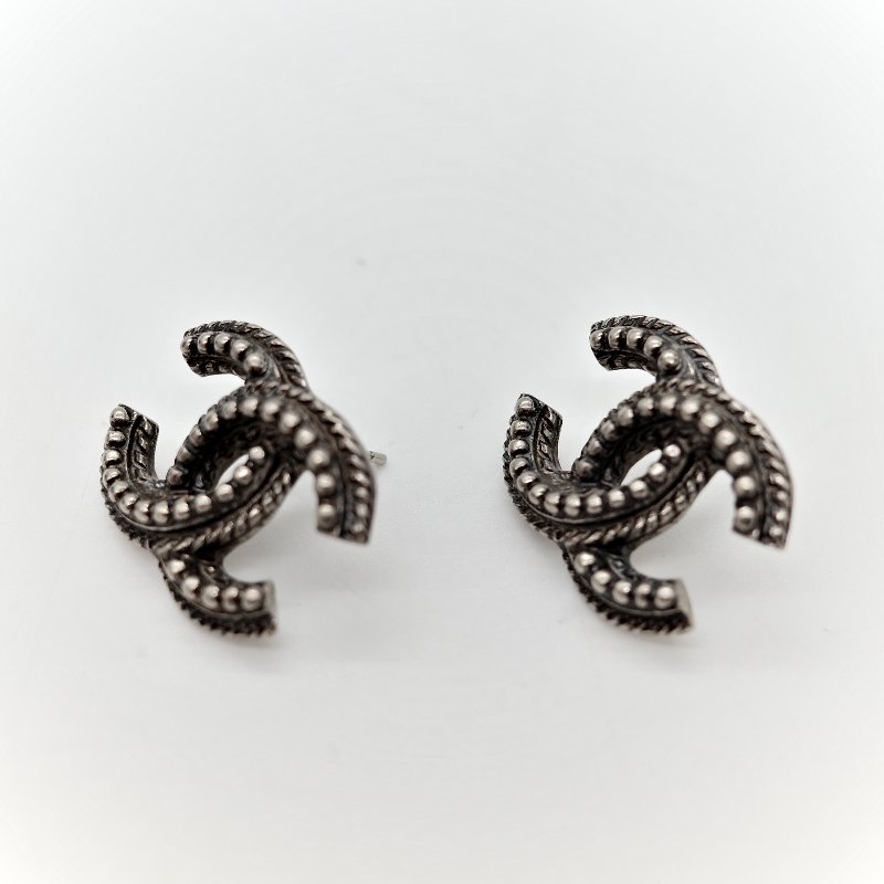 Chanel 香奈兒 CC 復古 立體 耳環-4