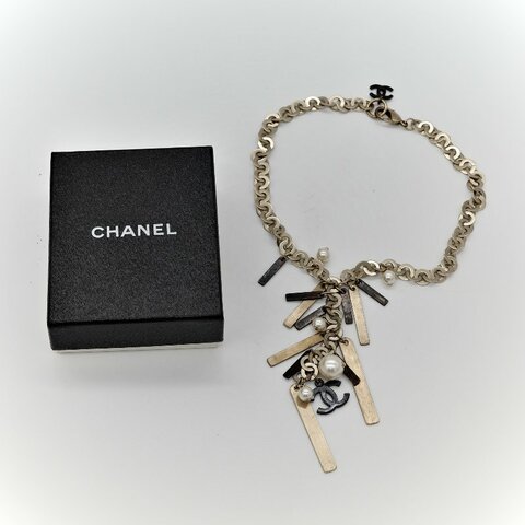 Chanel 香奈兒 珍珠 掛牌 項鍊
