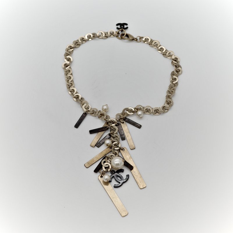 Chanel 香奈兒 珍珠 掛牌 項鍊-1