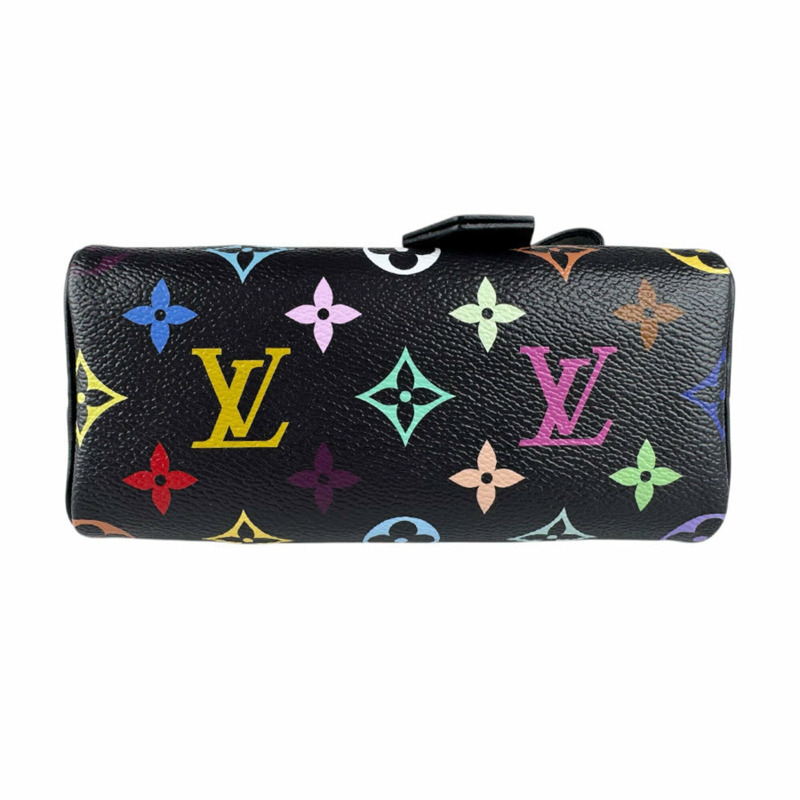 路易威登 LOUIS VUITTON 手提包 單肩包 LV x TM Takashi Murakami Nano Speedy Bandoulière Monogram Multicolor 黑色 女款 M13406 z9011-3