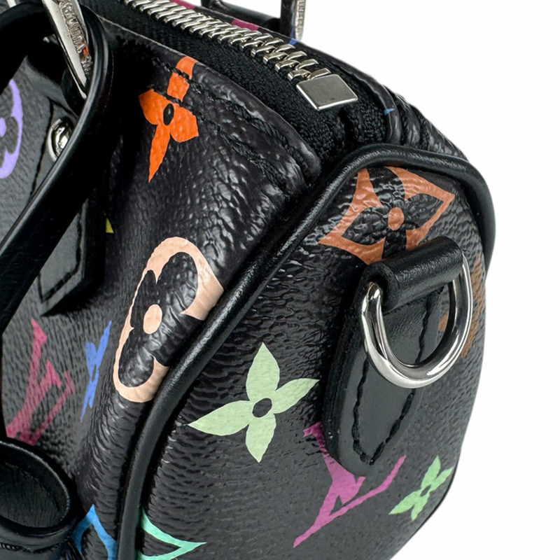 路易威登 LOUIS VUITTON 手提包 單肩包 LV x TM Takashi Murakami Nano Speedy Bandoulière Monogram Multicolor 黑色 女款 M13406 z9011-6