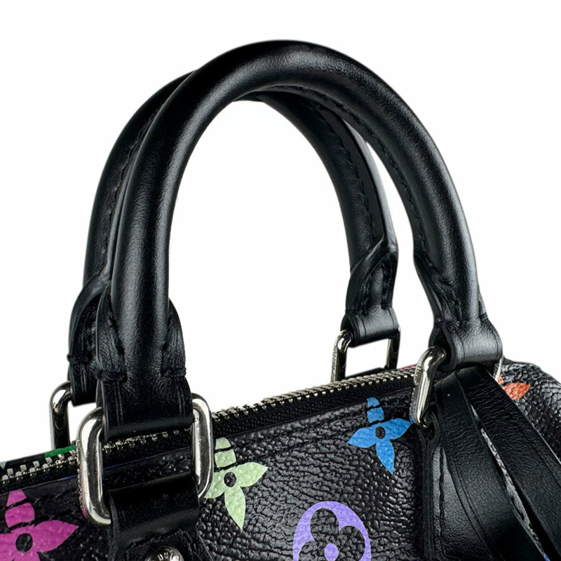 路易威登 LOUIS VUITTON 手提包 單肩包 LV x TM Takashi Murakami Nano Speedy Bandoulière Monogram Multicolor 黑色 女款 M13406 z9011-10