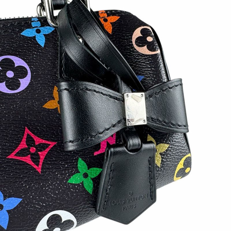 路易威登 LOUIS VUITTON 手提包 單肩包 LV x TM Takashi Murakami Nano Speedy Bandoulière Monogram Multicolor 黑色 女款 M13406 z9011-11