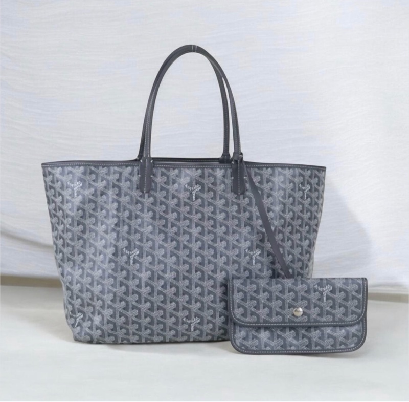 「JL精品代購」98新 Goyard 灰色 托特包 中號-0