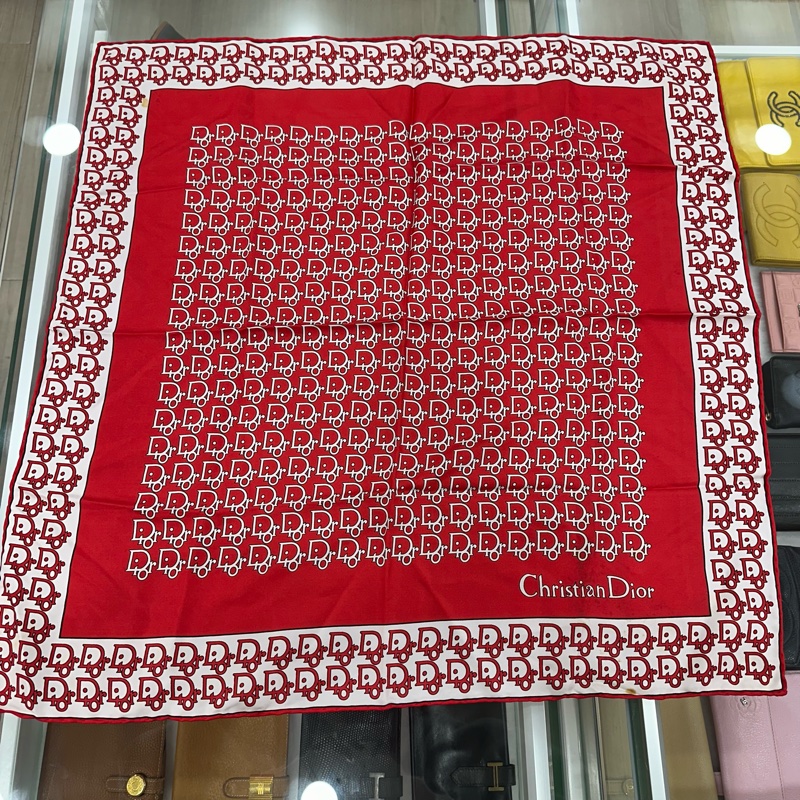【赫蒂國際精品】Dior 迪奧 經典老花圖案絲巾vintage-9
