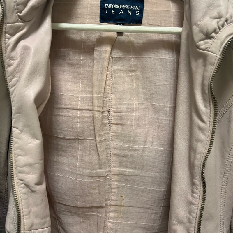 帥氣Armani 粉色真羊皮皮衣-3