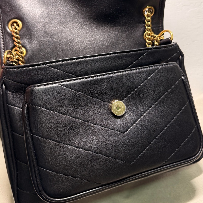 極新配件齊 甜甜價 原十一萬YSL 經典小羊皮NIKI BABY 黑金-4