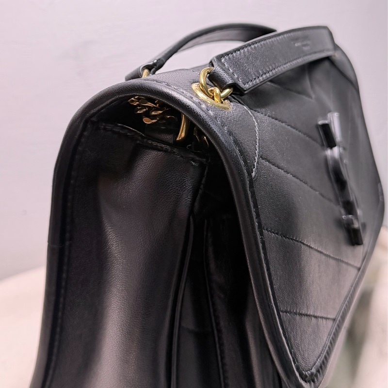 極新配件齊 甜甜價 原十一萬YSL 經典小羊皮NIKI BABY 黑金-10