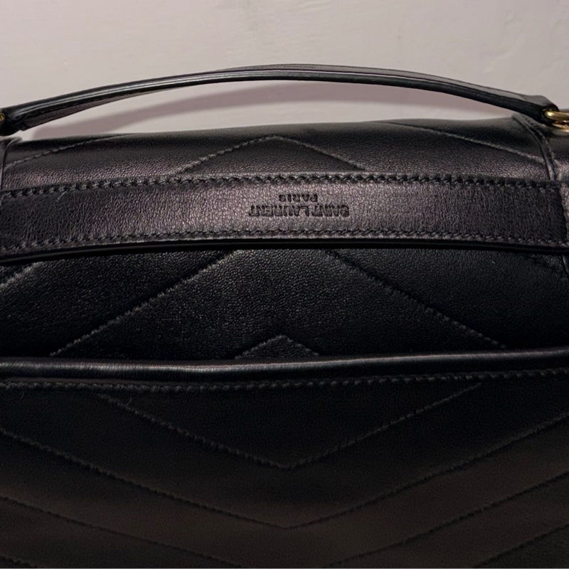 極新配件齊 甜甜價 原十一萬YSL 經典小羊皮NIKI BABY 黑金-12