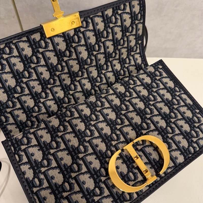 Dior 提花布金釦Montaigne 30肩斜背包-9