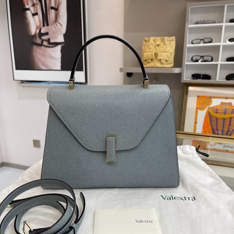 Valextra lside 26 霧霾藍 手提肩背包26*18*12 99新配件塵袋-1