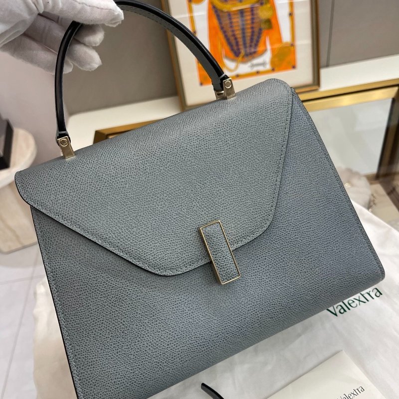 Valextra lside 26 霧霾藍 手提肩背包26*18*12 99新配件塵袋-2