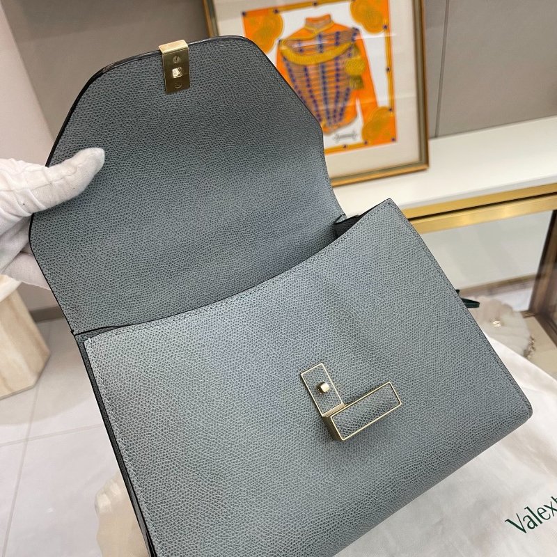 Valextra lside 26 霧霾藍 手提肩背包26*18*12 99新配件塵袋-3