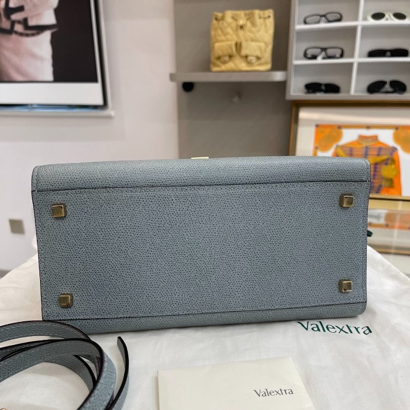 Valextra lside 26 霧霾藍 手提肩背包26*18*12 99新配件塵袋-4