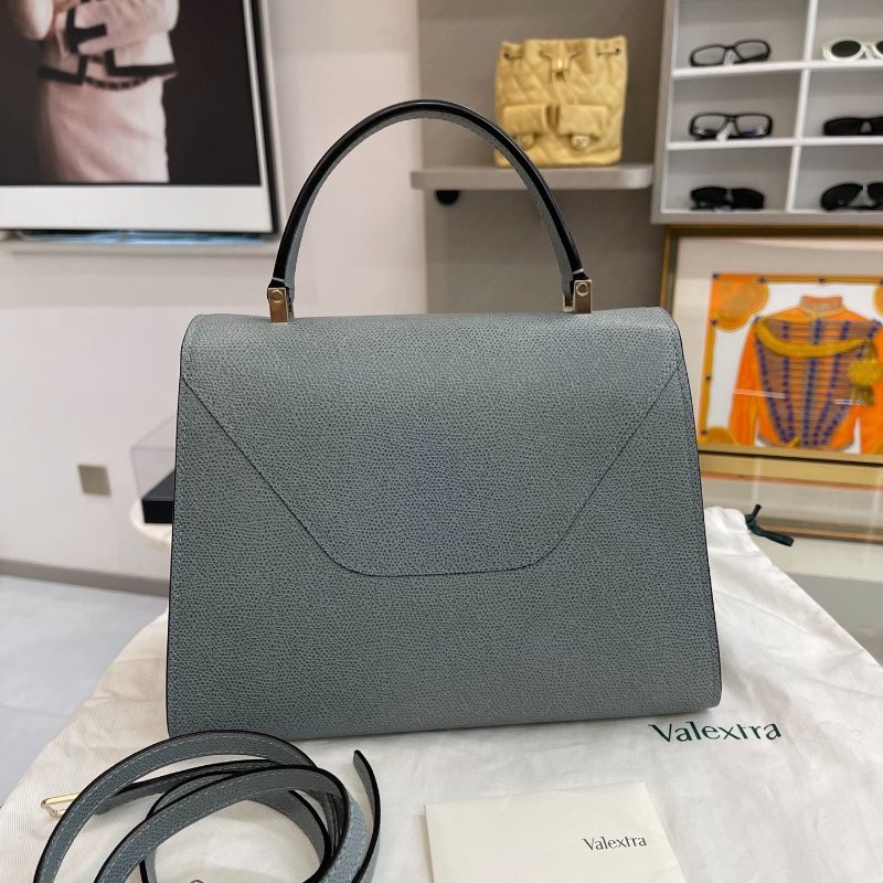 Valextra lside 26 霧霾藍 手提肩背包26*18*12 99新配件塵袋-7