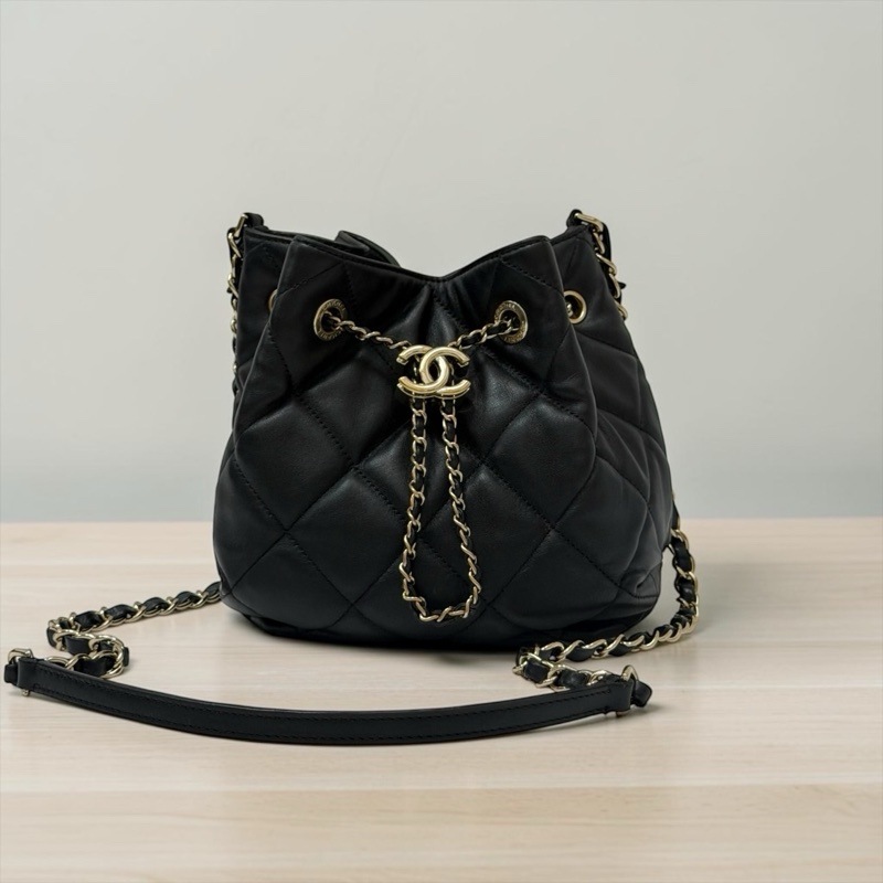 莉亞精品♡ Chanel 抽繩水桶包 二手美包-0