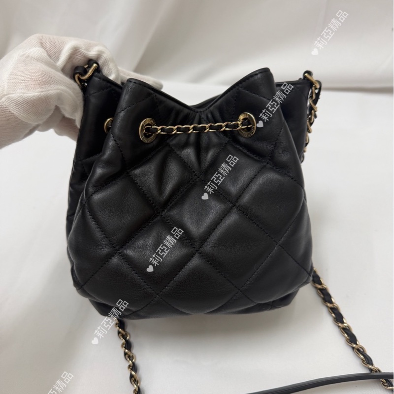 莉亞精品♡ Chanel 抽繩水桶包 二手美包-3