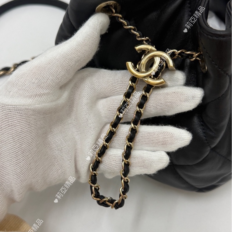 莉亞精品♡ Chanel 抽繩水桶包 二手美包-11