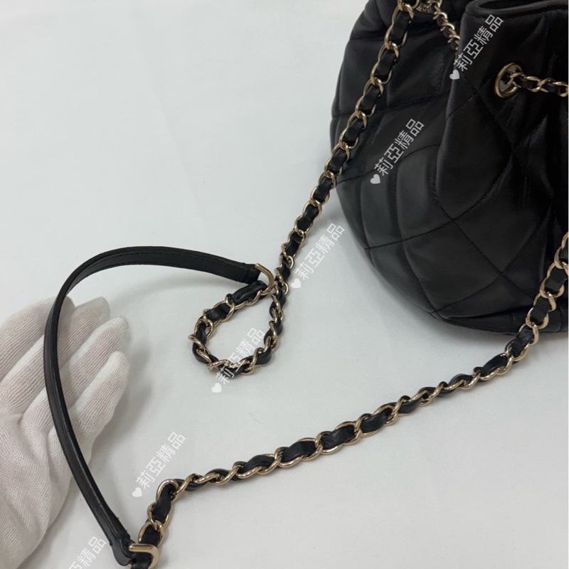 莉亞精品♡ Chanel 抽繩水桶包 二手美包-12