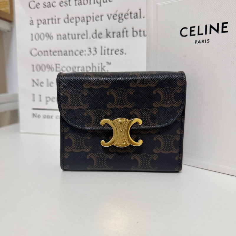 Celine 凱旋門老花三折短夾-0