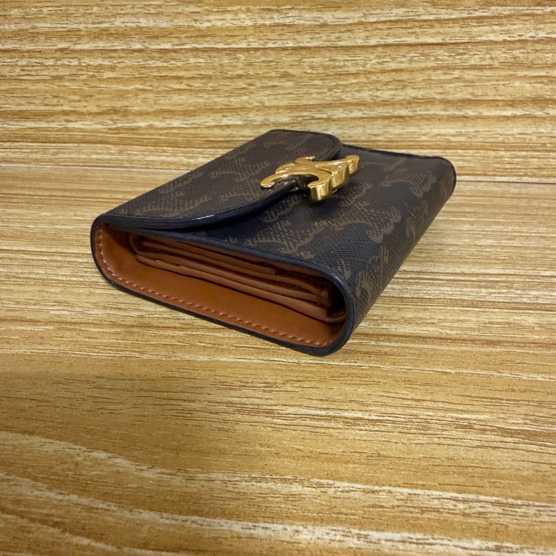 Celine 凱旋門老花三折短夾-4