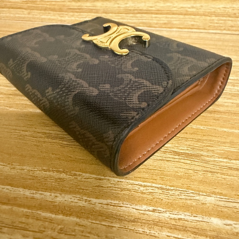 Celine 凱旋門老花三折短夾-8