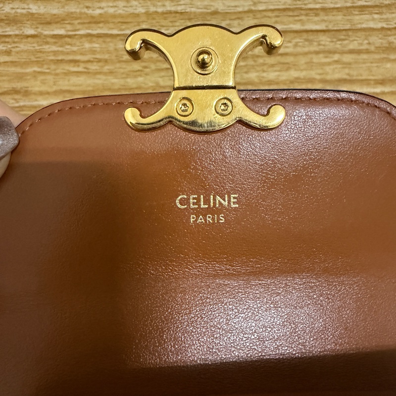 Celine 凱旋門老花三折短夾-9