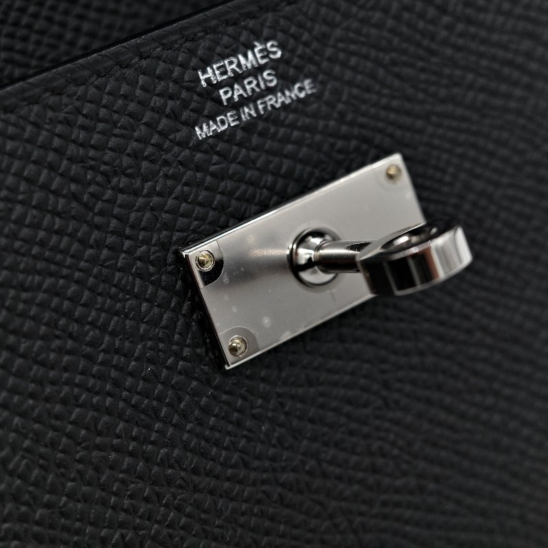 Hermès 愛馬仕 Kelly To Go 黑色 Epsom 牛皮 斜挎包 K刻 防塵袋 紙盒-16