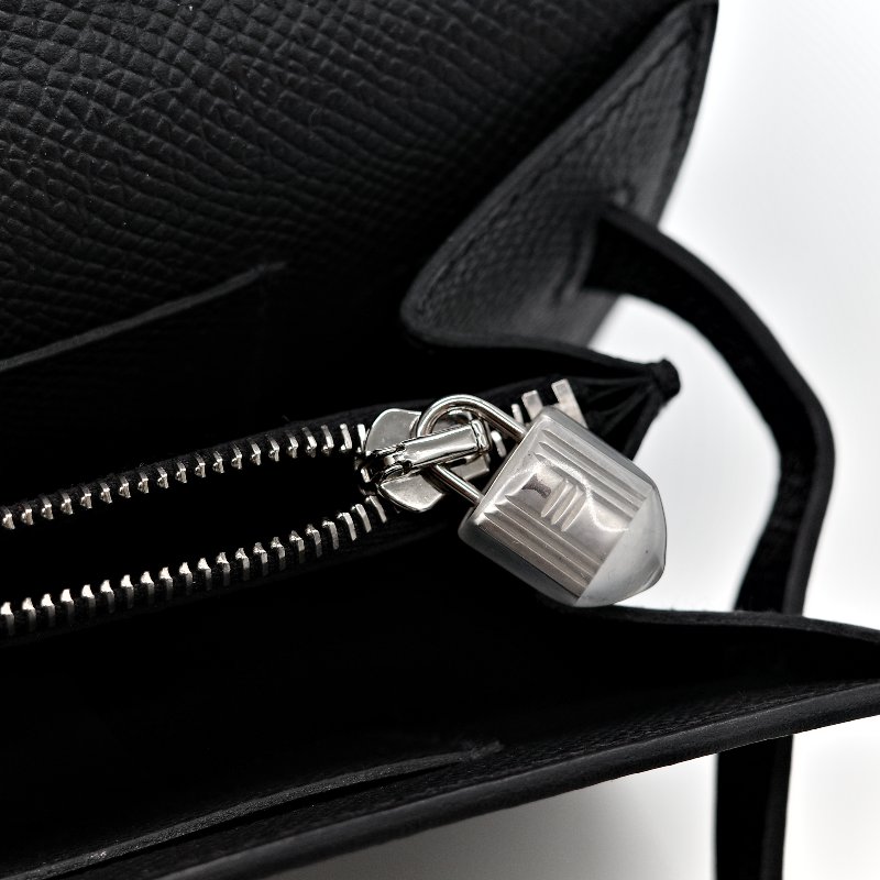 Hermès 愛馬仕 Kelly To Go 黑色 Epsom 牛皮 斜挎包 K刻 防塵袋 紙盒-21